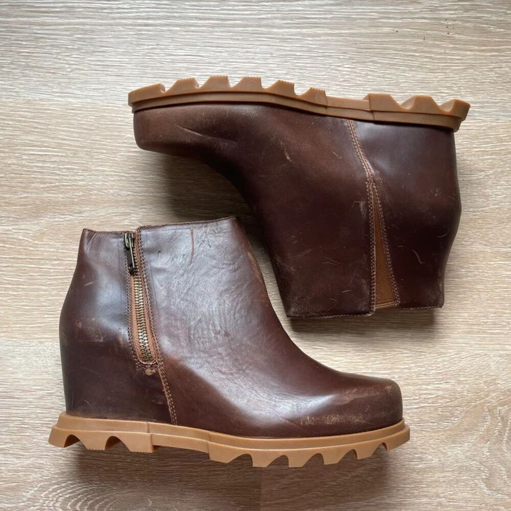 Sorel Joan Rhapsody Zip Leather Wedge Bootie - Picture 8 of 8